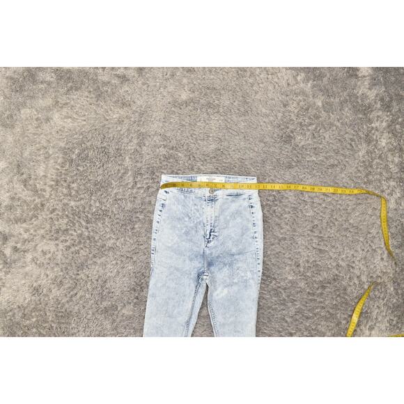 Abercrombie & Fitch Women's Blue Skinny Jeans Size 2 Zip Solid Cotton Blend - Picture 6 of 6